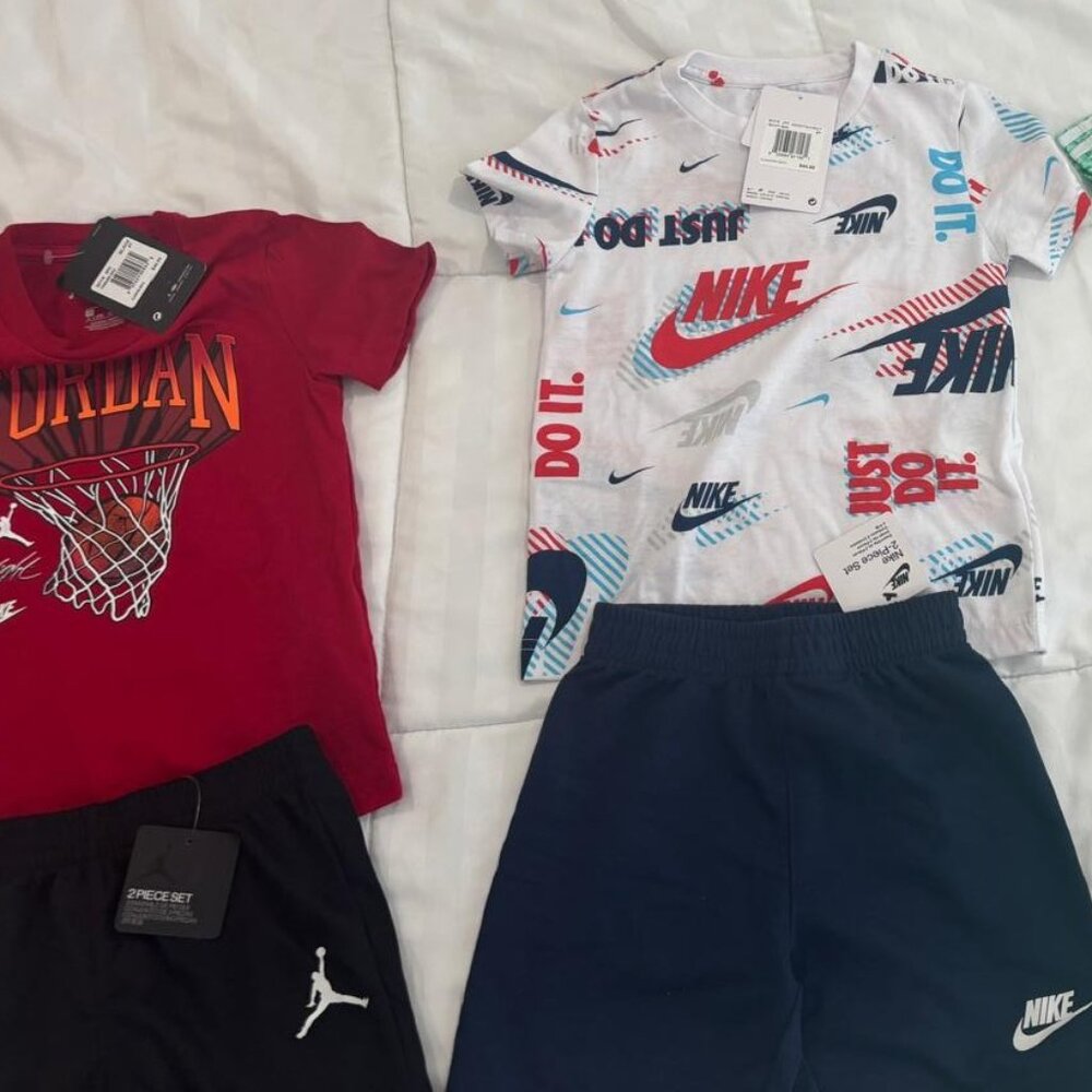 NEW Toddler Shirt Short Set Size 4T Nike Adidas and Jordan (THREE SETS)